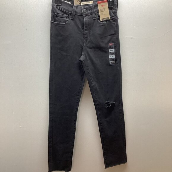 Levi’s Premium Size 26X32 -724 High Rise Slim Straight Womens Black Jeans. New - Picture 3 of 8